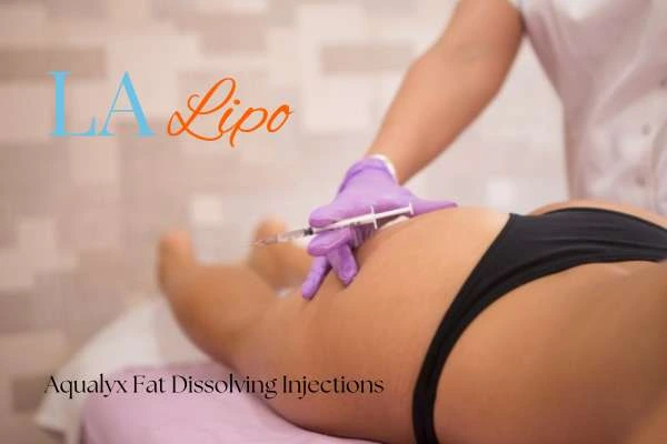 Woman having fat dissolving injections Brackley on thighs