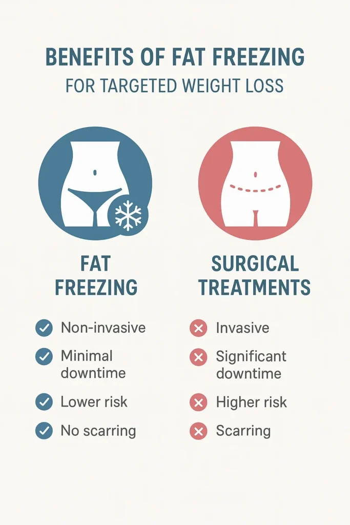 graphic showing the benefits of fat freezing Brackley