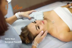 Woman having Hi-Fu to reduce wrinkles Brackley.