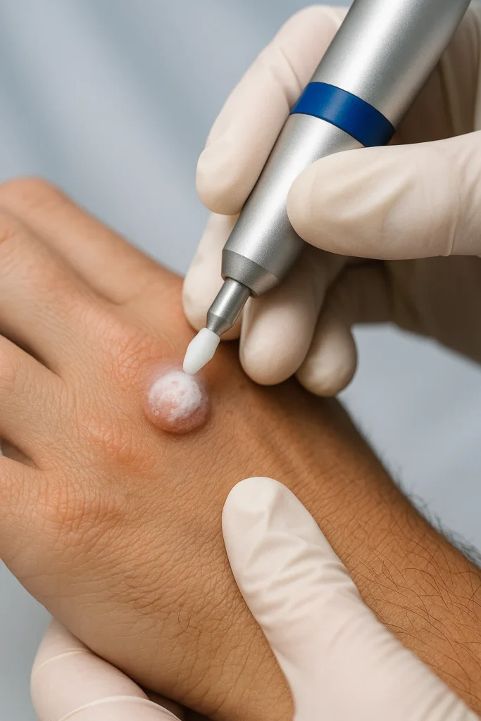 example of wart removal Brackley using cryopen
