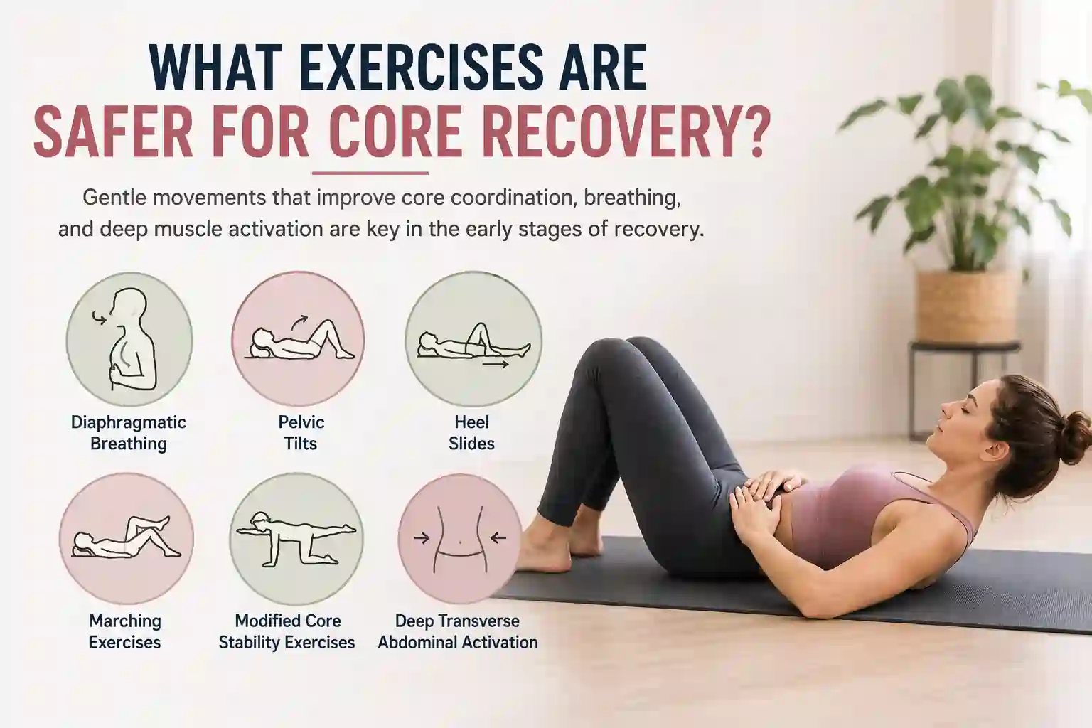 Which exercises may help diastasis recti Brackley?